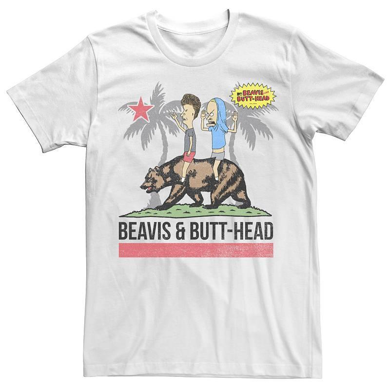 Mens Beavis And Butthead Bear California Flag Tee Product Image