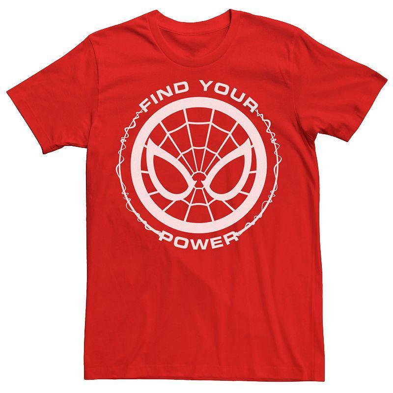 Mens Marvel Spider-Man Find Your Power Simple Logo Tee Red Product Image