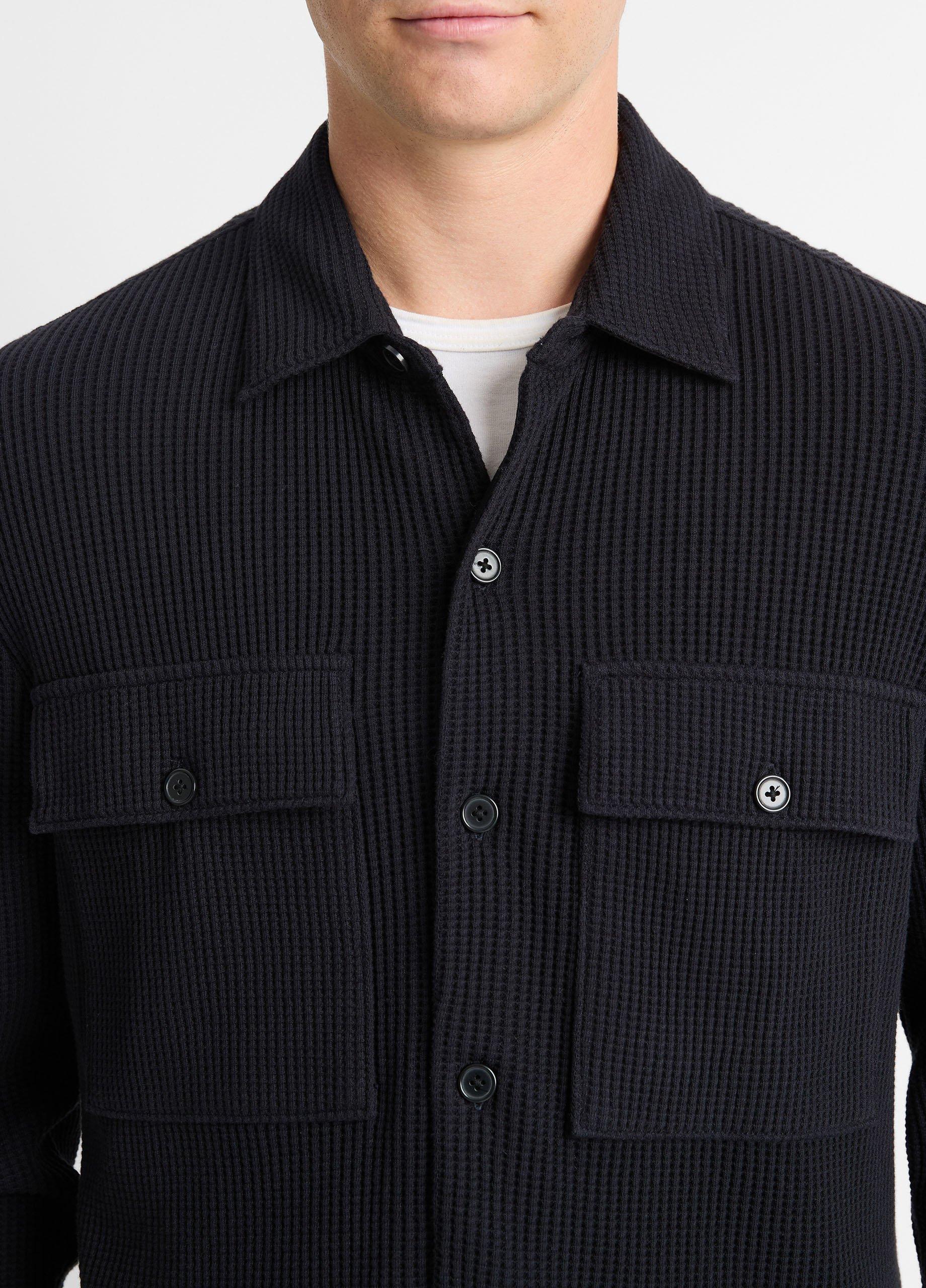 Chunky Waffle Cotton-Blend Shirt Jacket Product Image