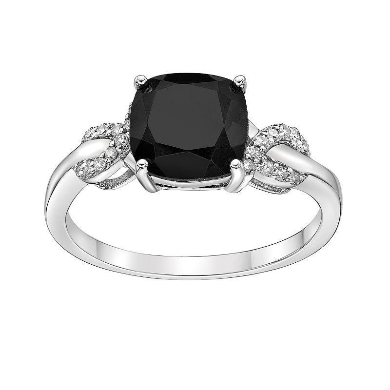 Gemminded Sterling Silver Onyx Ring, Womens Product Image