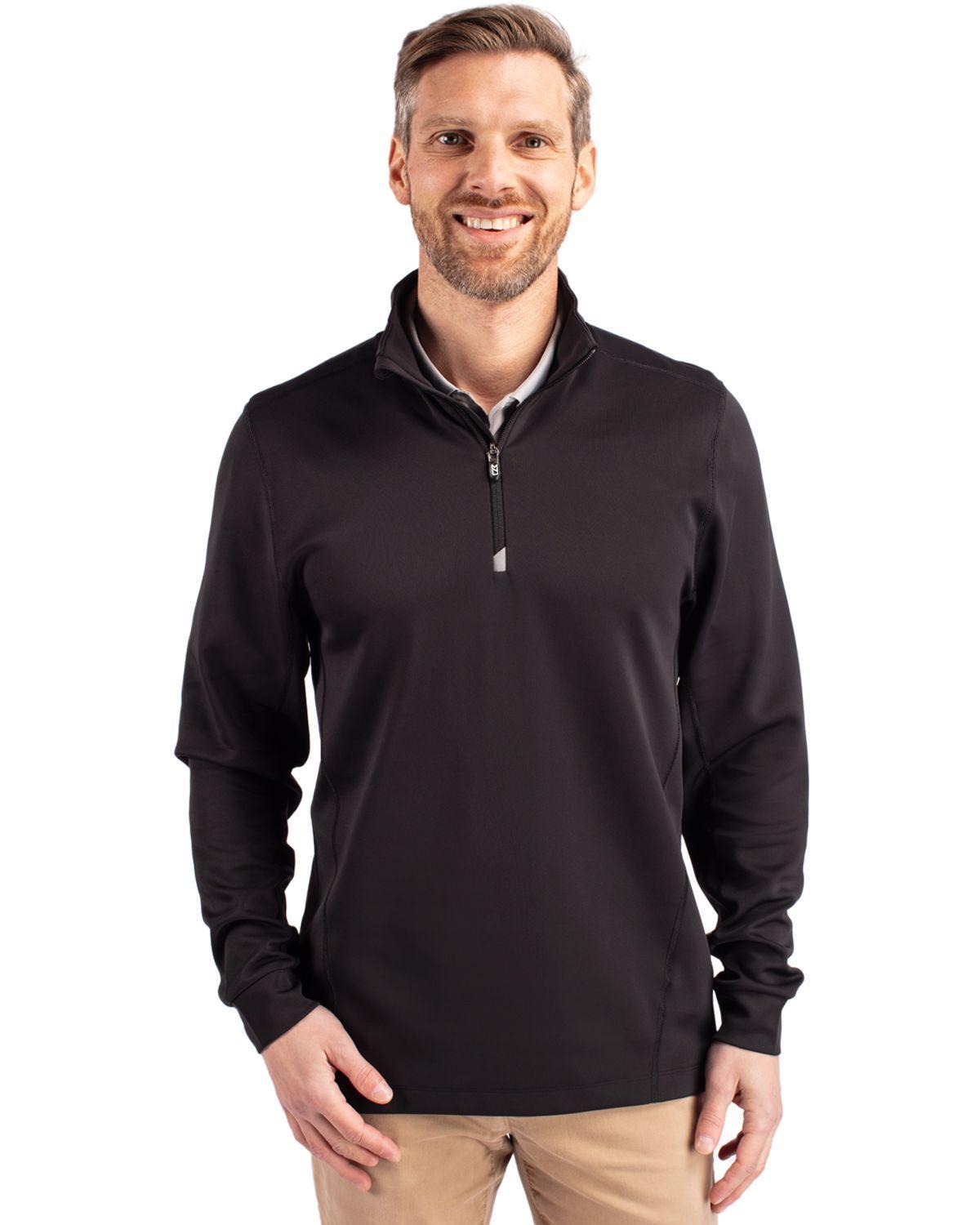 Cutter & Buck Mens Traverse Stretch Quarter Zip Pullover Jacket Product Image