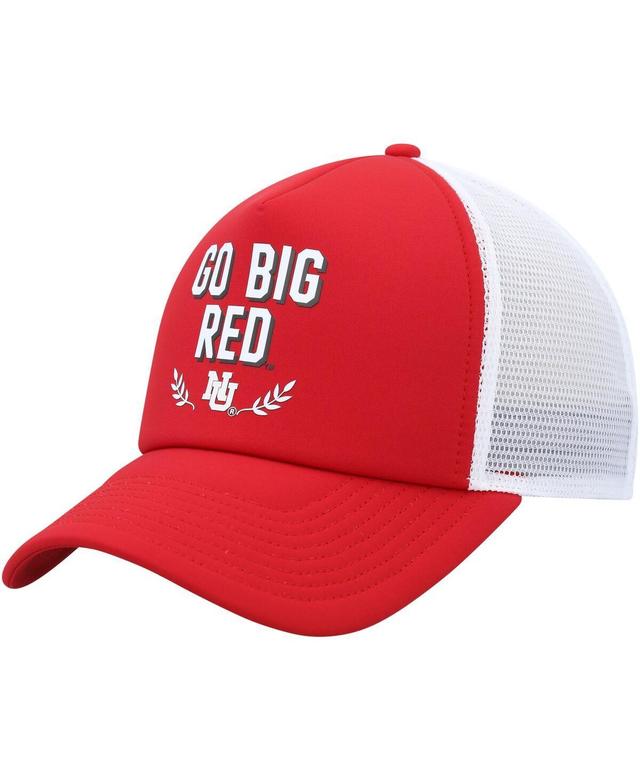 Mens adidas Scarlet Nebraska Huskers Phrase Foam Front Trucker Adjustable Hat Product Image