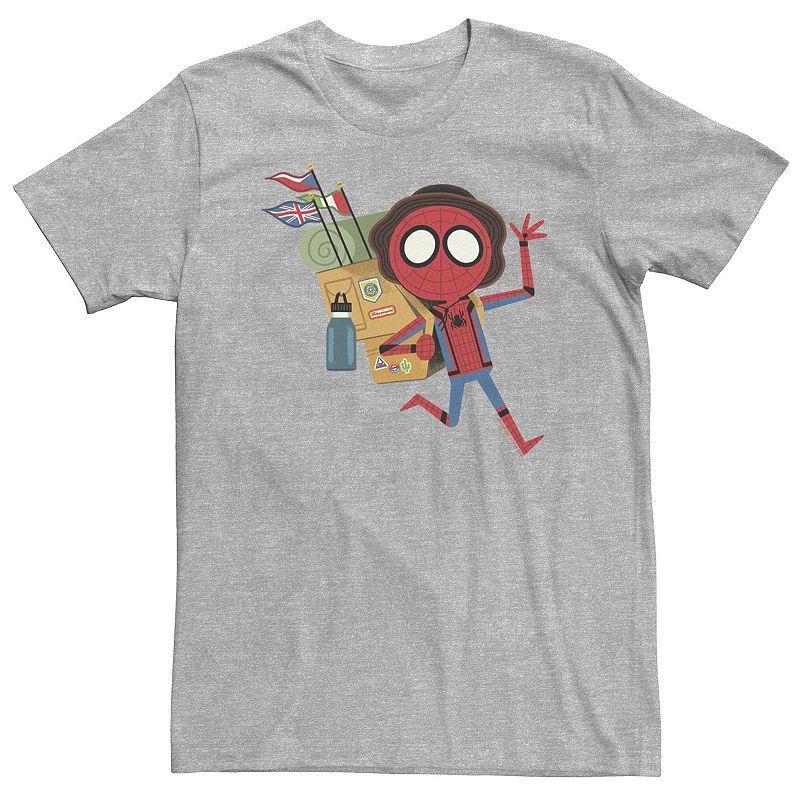 Big & Tall Marvel Spider-Man Far From Home Vacation Portrait Tee, Mens, Size: 3XL, Med Grey Product Image