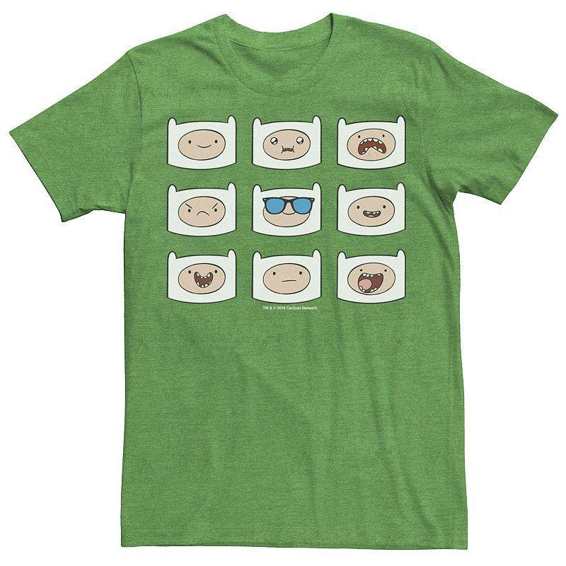 Mens Adventure Time Finns Many Faces Grid Tee Grey Product Image