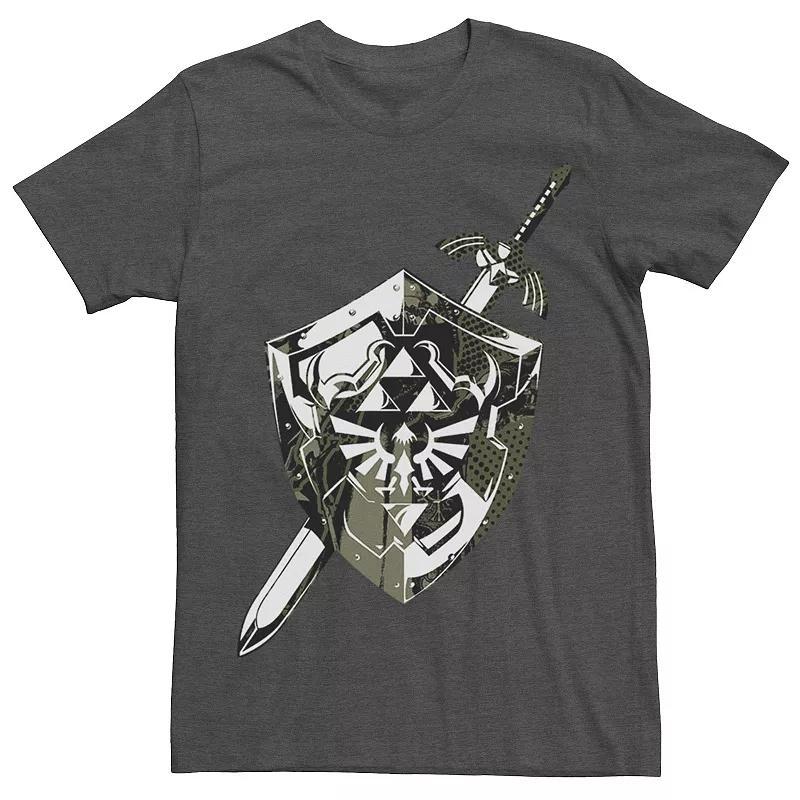 Mens Nintendo Legend of Zelda Hylian Shield & Sword Collage Tee Athletic Grey Product Image