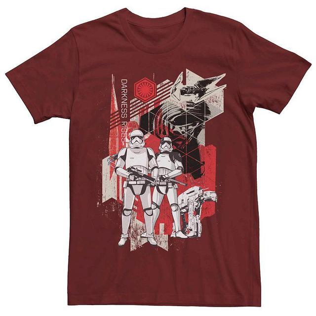 Mens Star Wars First Order Troopers Darkness Rises Poster Tee Red Product Image