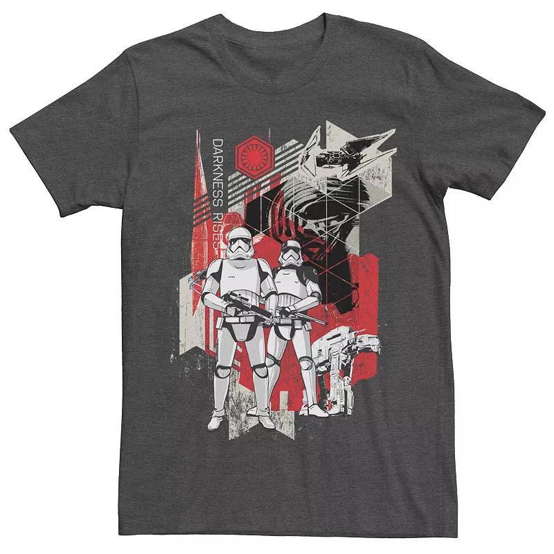 Mens Star Wars First Order Troopers Darkness Rises Poster Tee Grey Heather Product Image