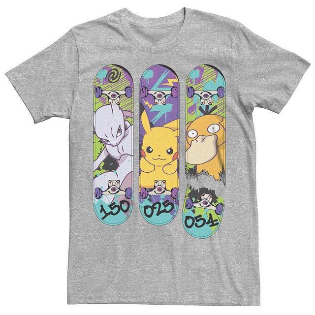 Big & Tall Pokmon Mewtwo Pikachu Psyduck Tee, Mens Athletic Grey Product Image