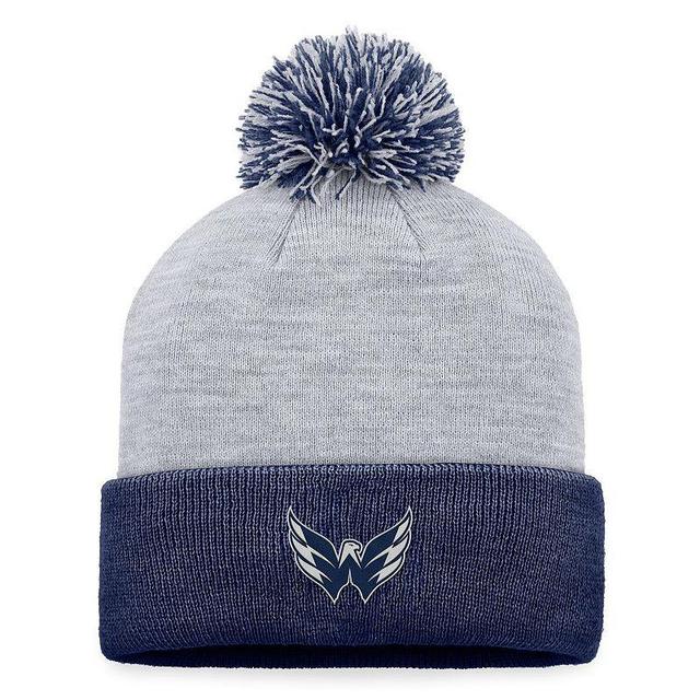 Womens Fanatics Branded Gray Washington Capitals Cuffed Knit Hat with Pom Product Image