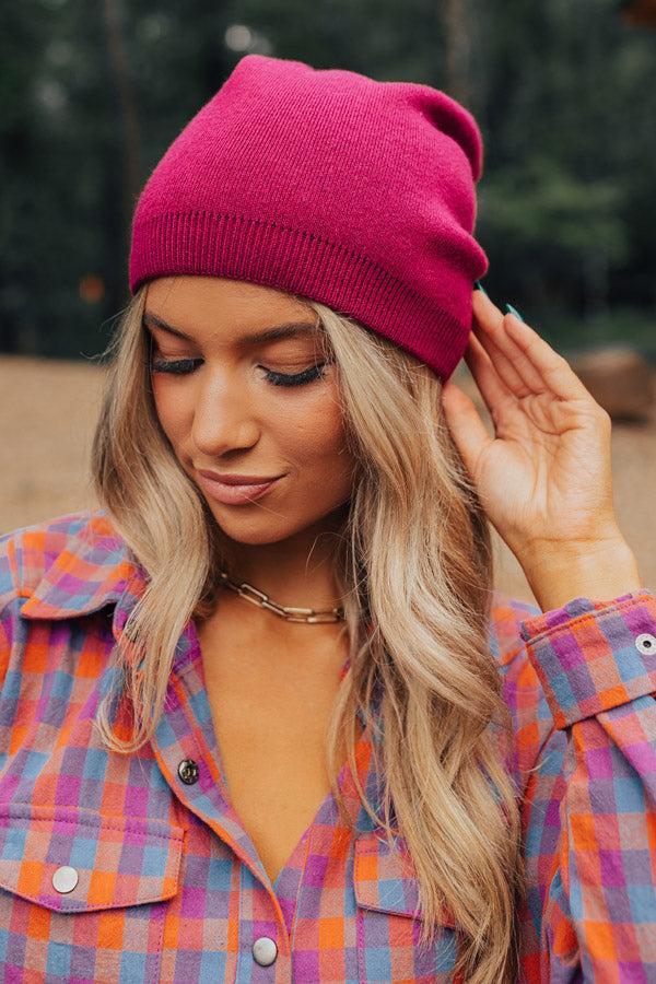 Playlist On Repeat Beanie In Berry Product Image