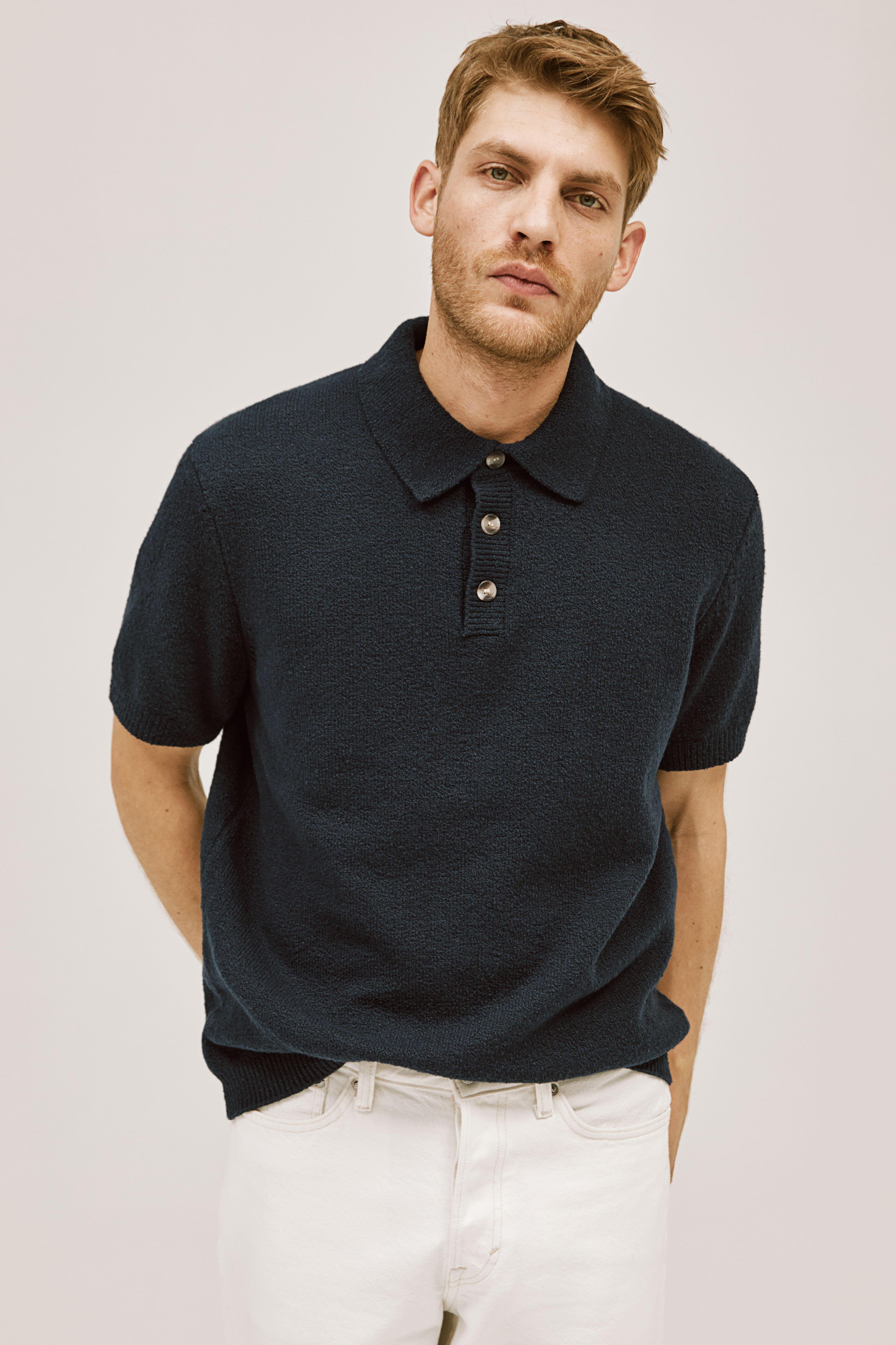 Regular Fit Bouclé Polo Shirt Product Image