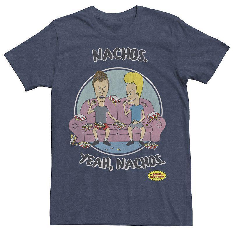 Mens Beavis And Butt-Head Nachos Yeah Nachos Portrait Tee Royal Grey Product Image