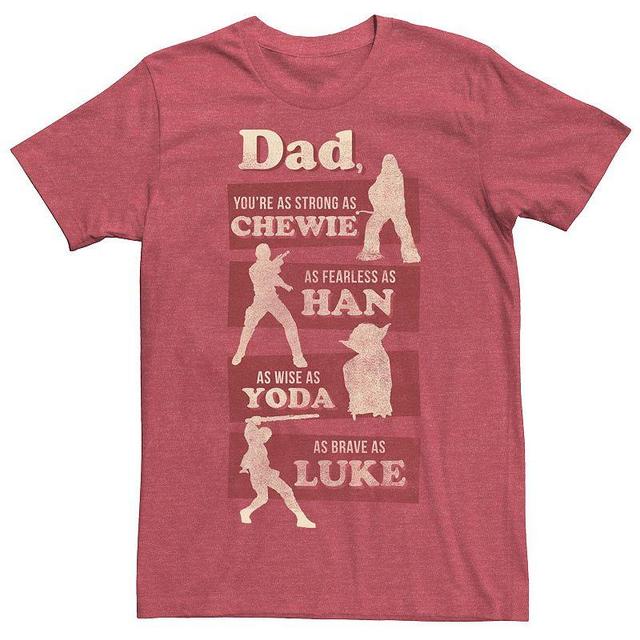 Mens Star Wars Dad Attributes Tee Red Grey Product Image