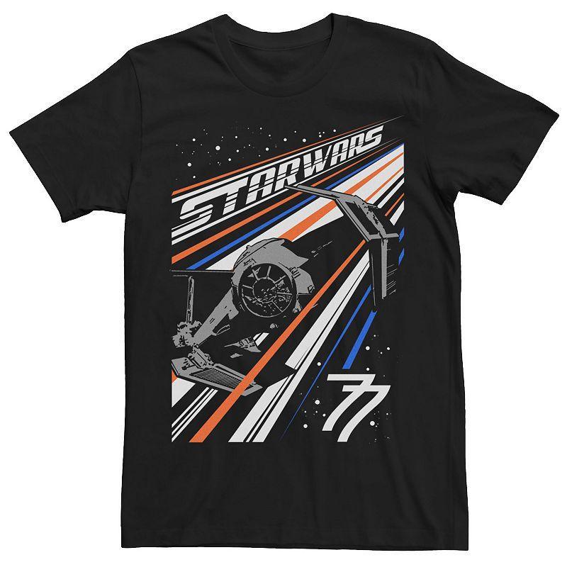 Mens Star Wars Tie Fighter Color Stripes Space Poster Graphic Tee Product Image