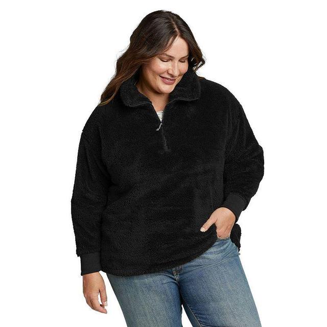 Plus Size Eddie Bauer Quest Plush 1/4 Zip Relaxed Pullover, Womens Product Image