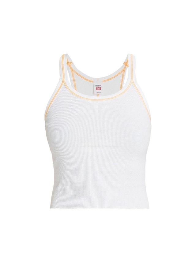 Womens Cropped Rib-Knit Tank Product Image