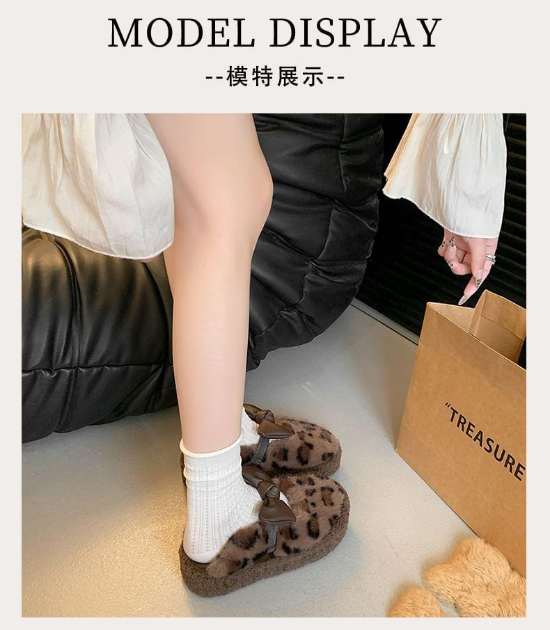 Bowknot Fleece Slip Ons Product Image