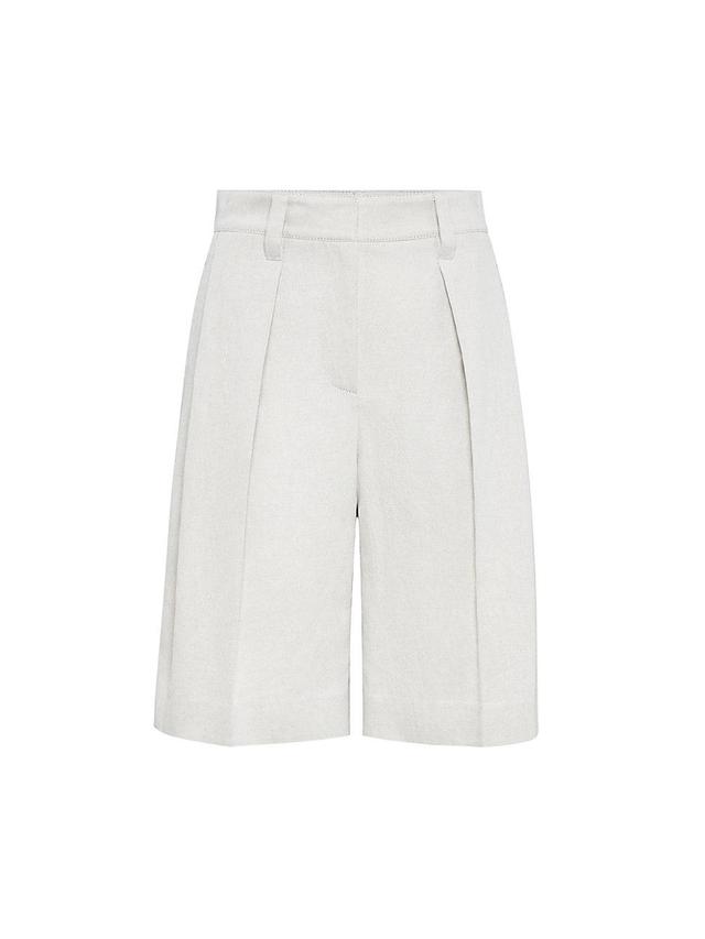 Womens Cotton And Linen Bermuda Shorts Product Image