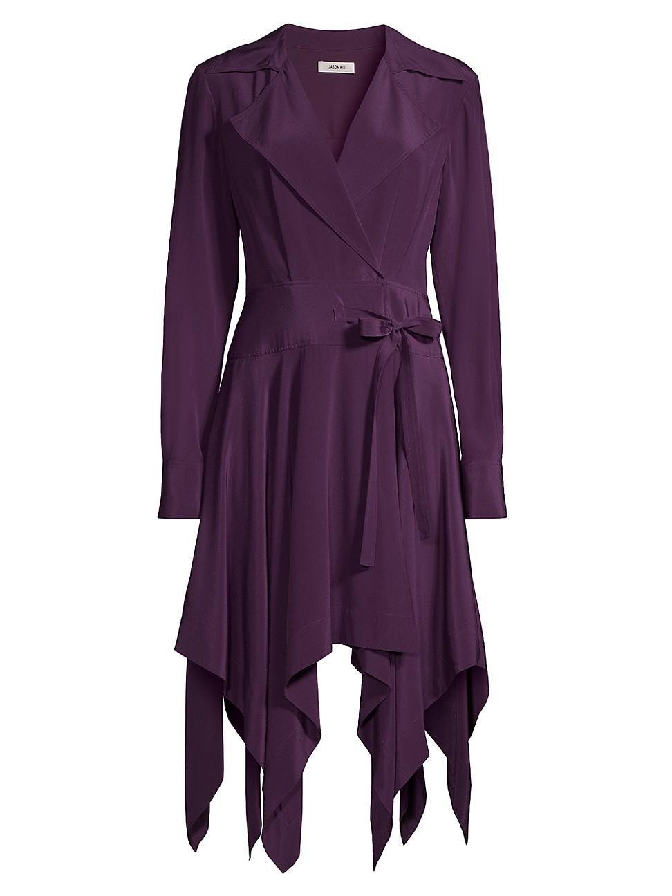 Womens Silk Handkerchief Hem Shirtdress Product Image