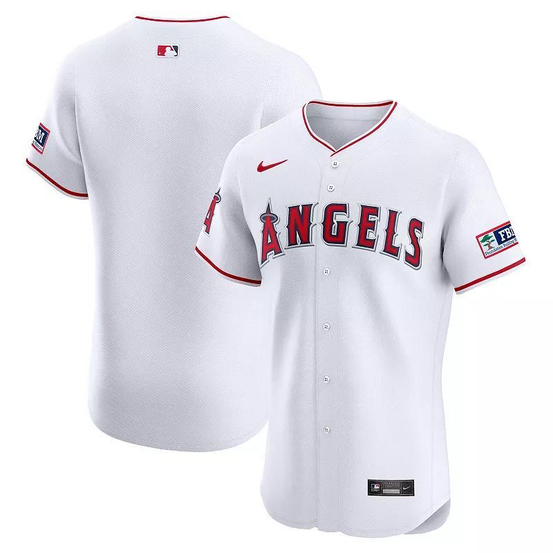 Mens Nike Los Angeles Angels Home Elite Patch Jersey Product Image