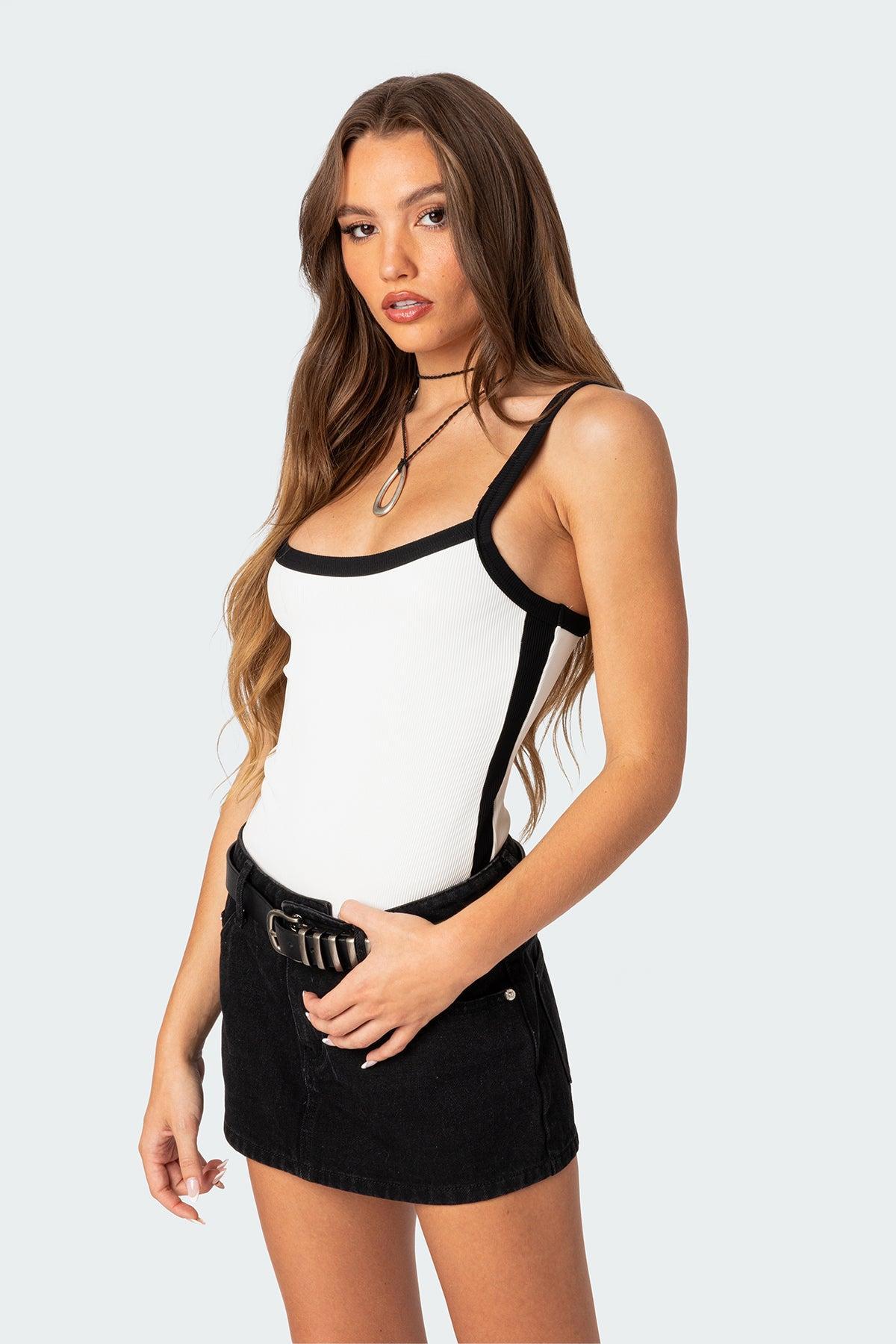 Contrast Ribbed Bodysuit Product Image