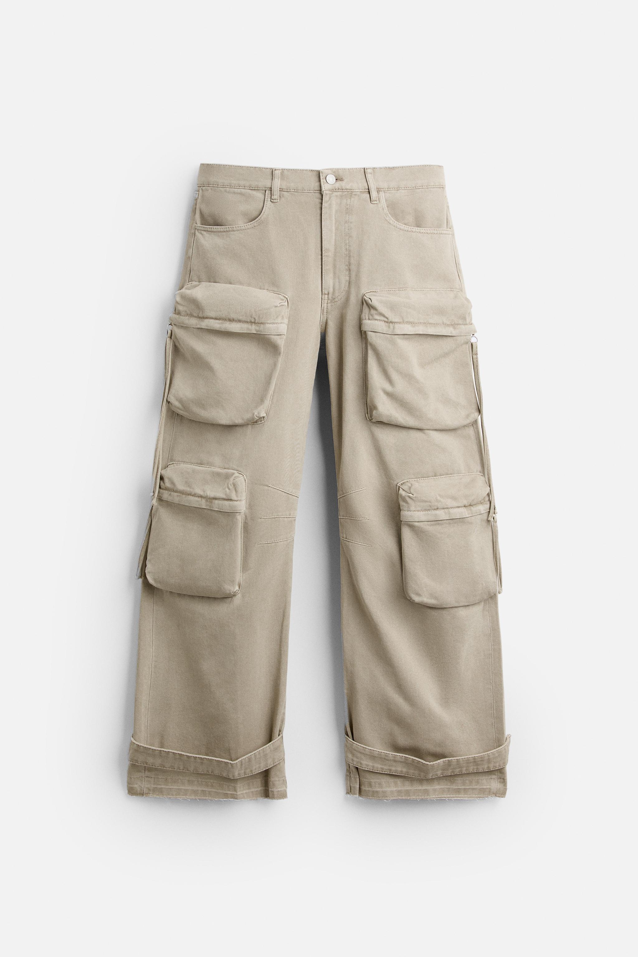 POCKET DENIM CARGO PANTS Product Image