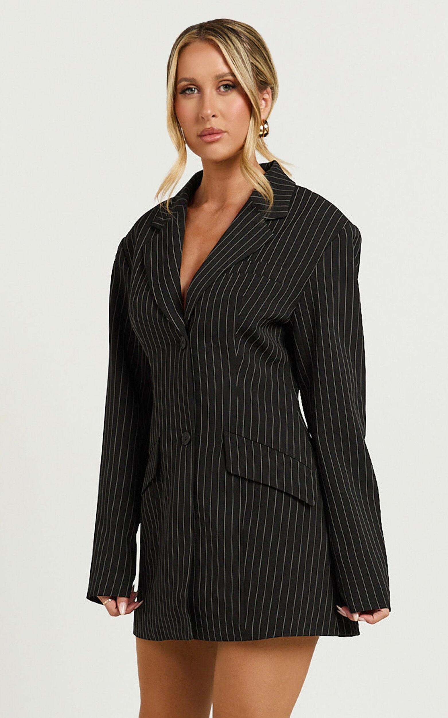 Lioness - Leo Dress in Onyx Pinstripe Product Image