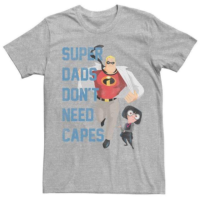 Mens Disney Pixar Incredibles Dont Need Capes Graphic Tee Athletic Grey Product Image