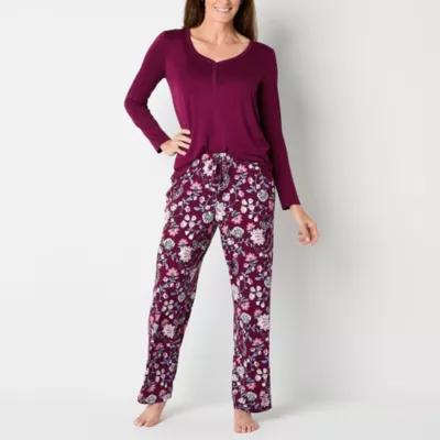 Liz Claiborne Cool and Calm Womens Long Sleeve 2-pc. Pant Pajama Set Product Image