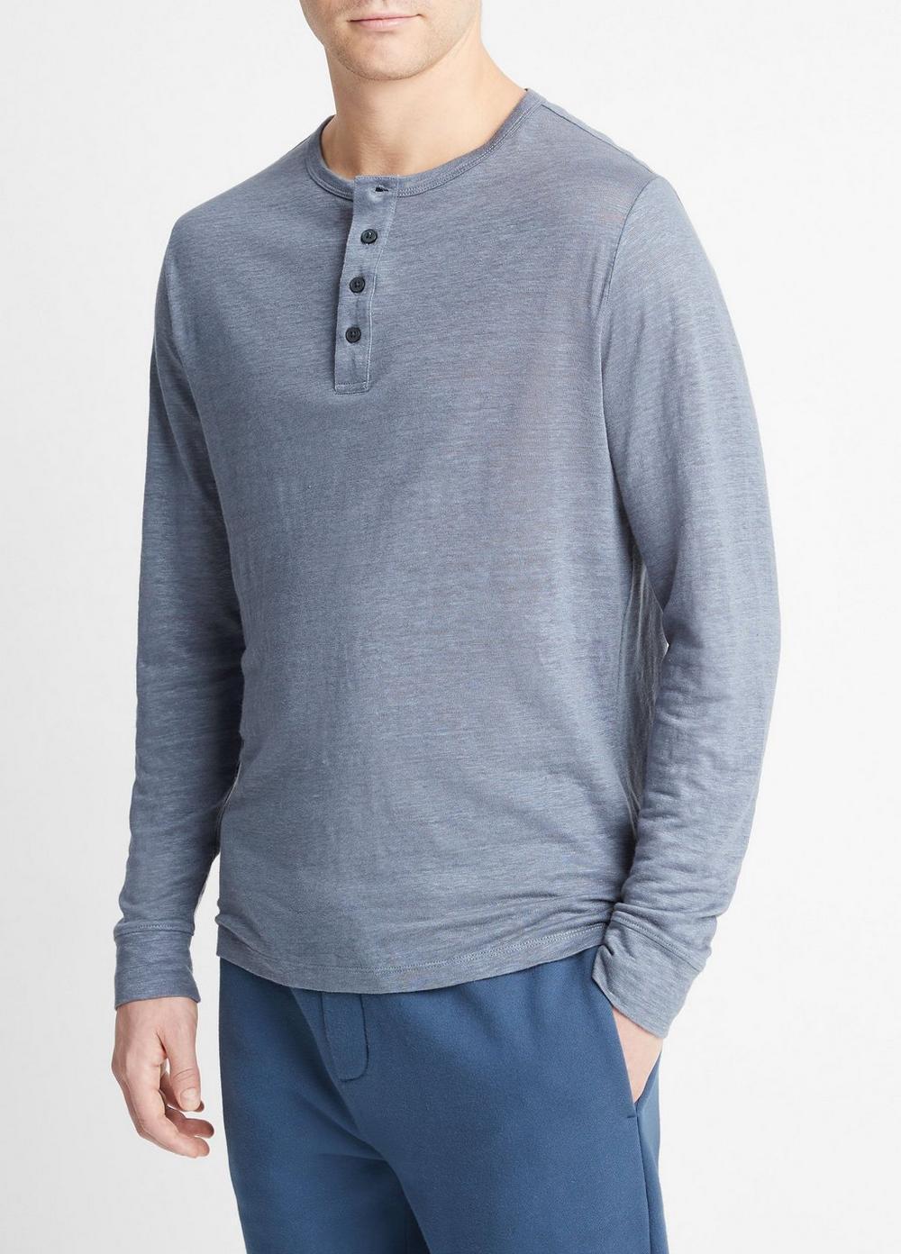 Linen Long-Sleeve Henley Product Image