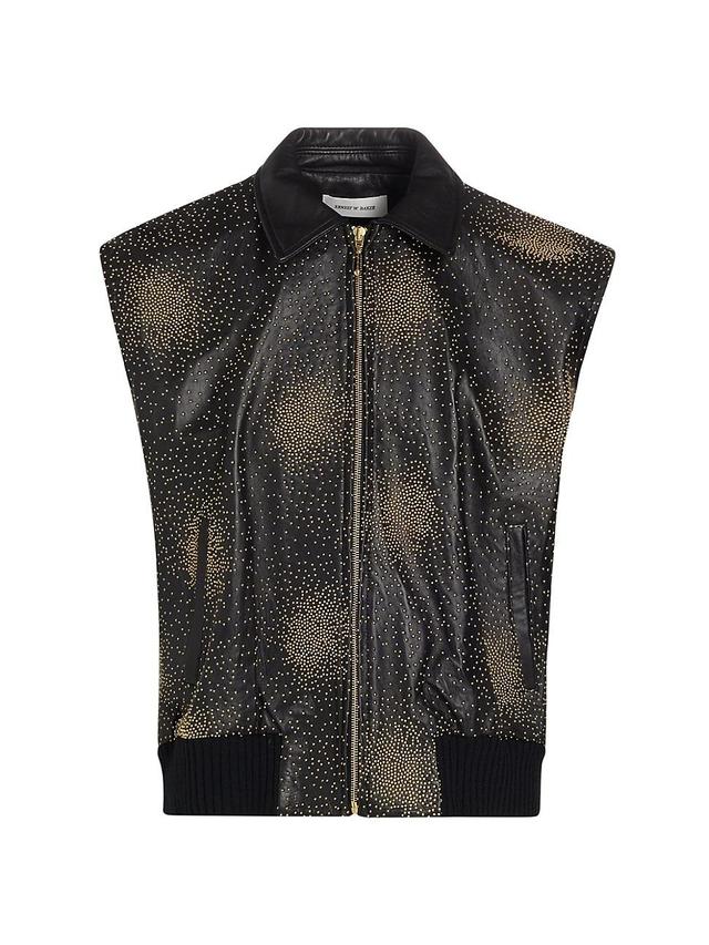 Mens Studded Leather Vest Product Image