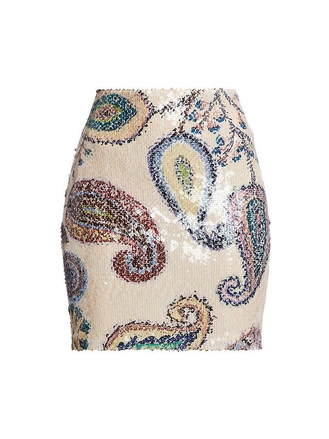 Womens Carey Sequin Paisley Miniskirt Product Image