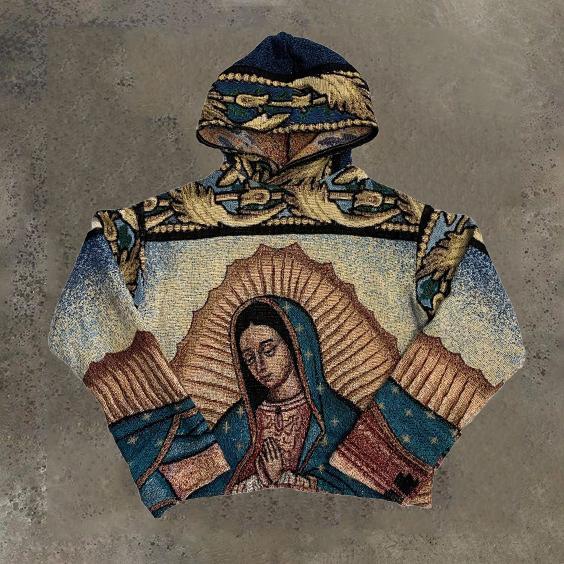 Artistic Our Lady of Guadalupe Print Fashion Trendy Hoodie Product Image