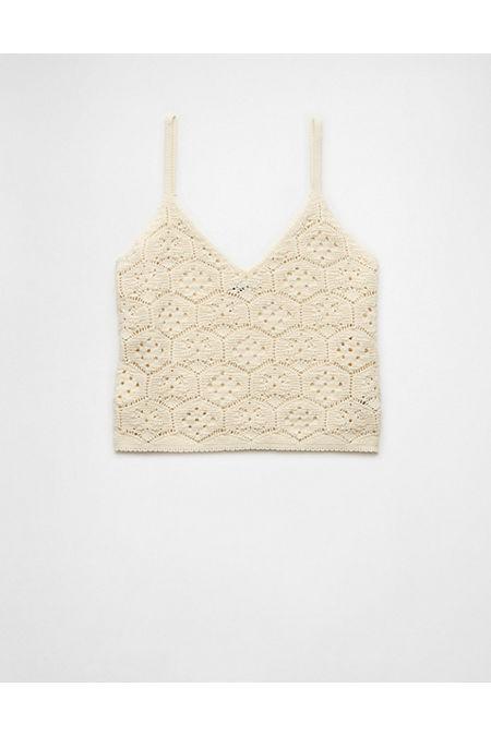 AE V-Neck Crochet Sweater Tank Top Womens Product Image