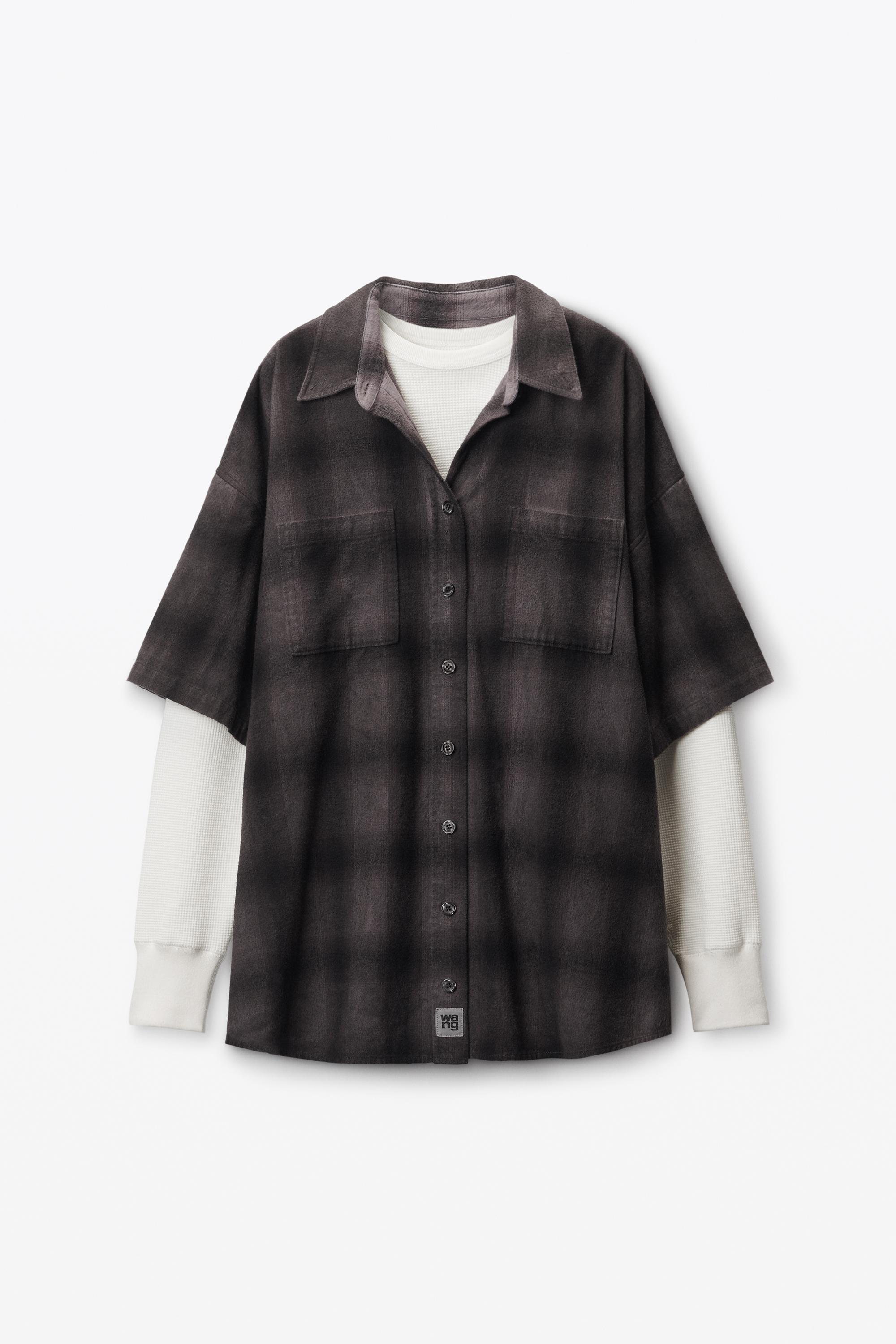 Pre-styled Shadow Plaid Shirtdress Product Image