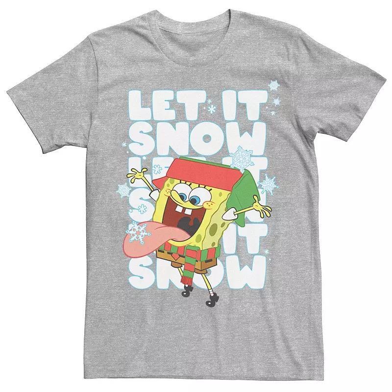 Mens Spongebob Squarepants Let It Snow Tee Kelly Grey Product Image