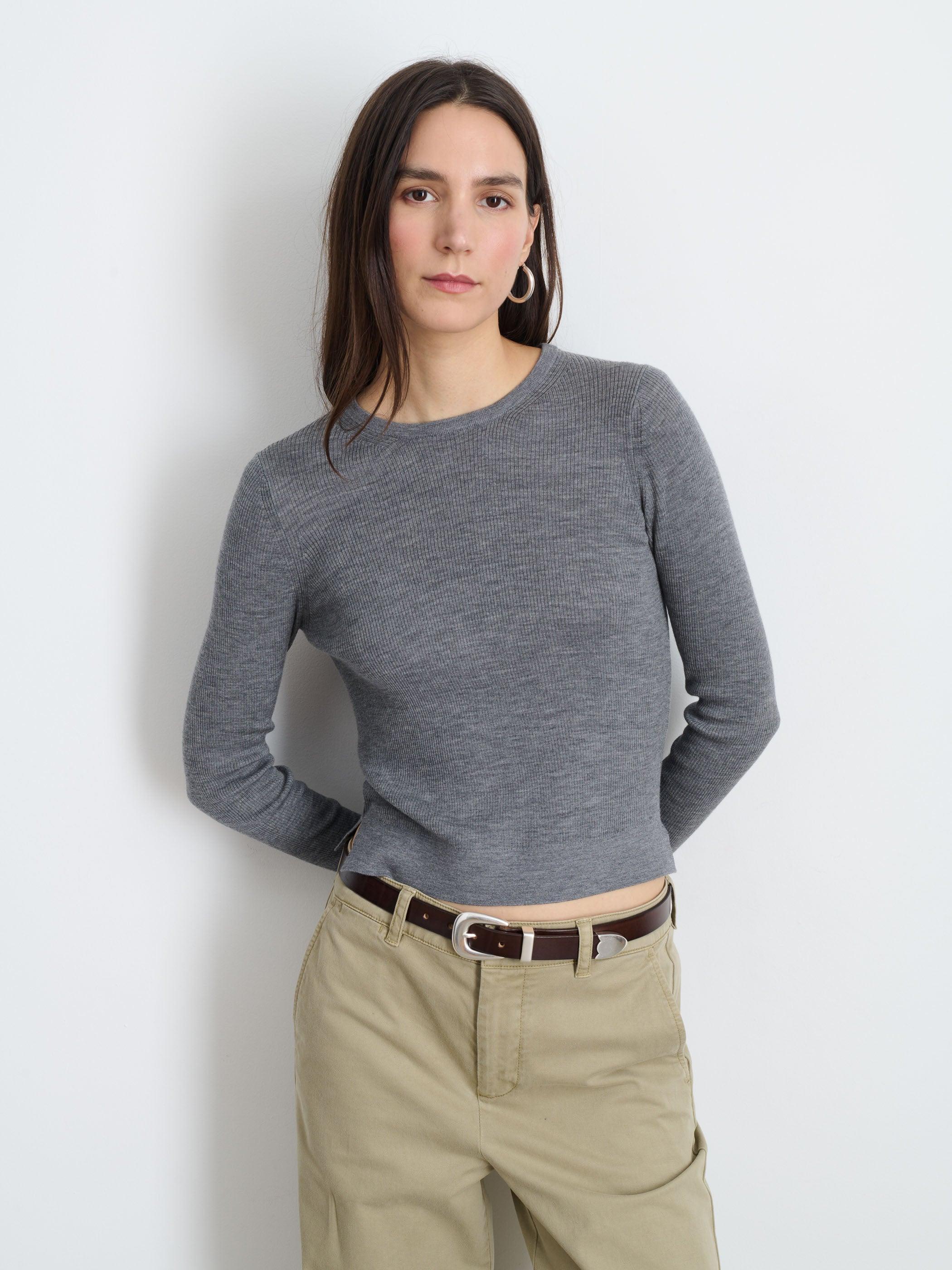 Ava Long-Sleeve Sweater Tee In Extra Fine Merino Female Product Image