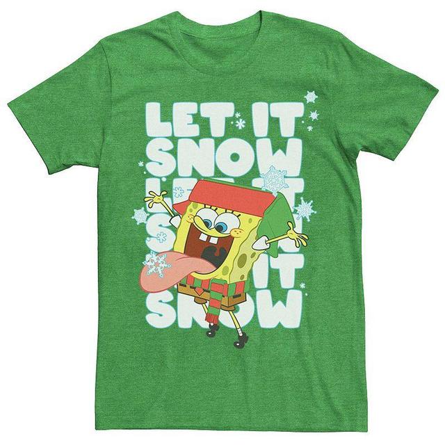 Mens Spongebob Squarepants Let It Snow Tee Blue Product Image