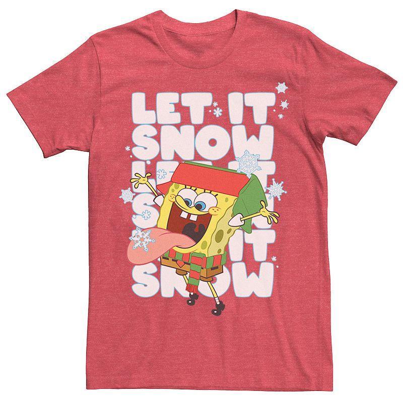 Mens Spongebob Squarepants Let It Snow Tee Grey Heather Product Image