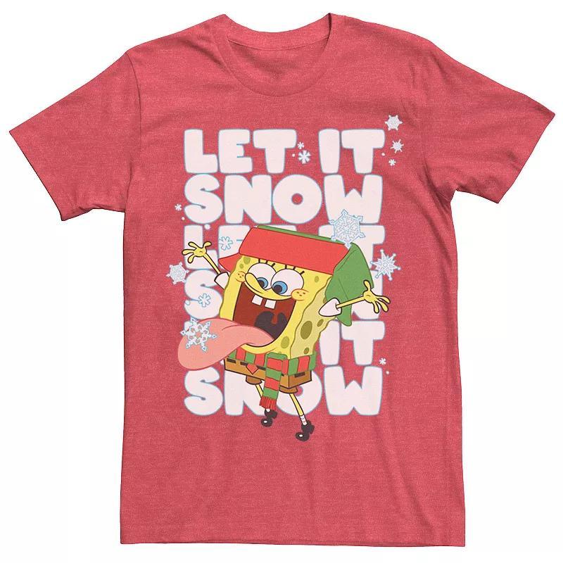 Mens Spongebob Squarepants Let It Snow Tee Kelly Grey Product Image