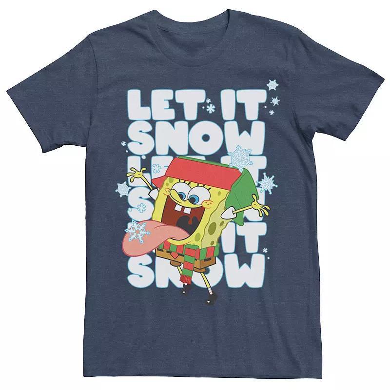 Mens Spongebob Squarepants Let It Snow Tee Kelly Grey Product Image