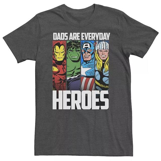 Big & Tall Marvel Avengers Fathers Day Everyday Heroes Tee, Mens Grey Heather Product Image