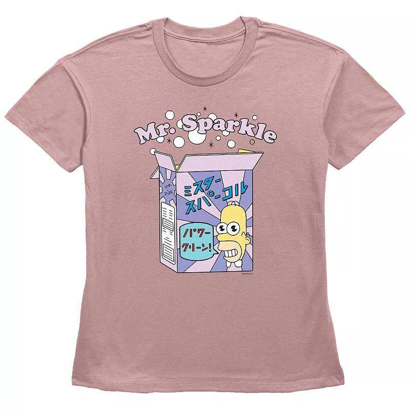 Womens The Simpsons Mr. Sparkle Basic Fit Graphic Tee, Girls Product Image