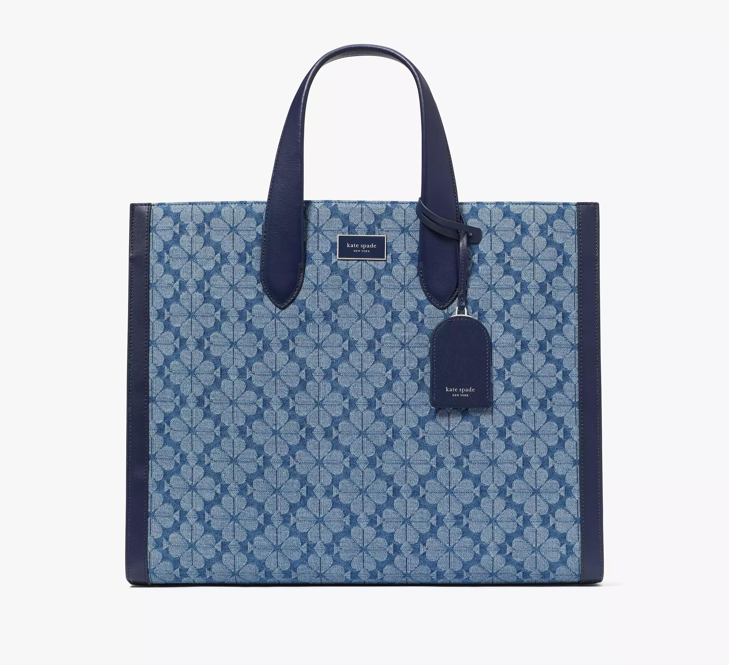 Spade Flower Jacquard Denim Manhattan Large Tote Product Image