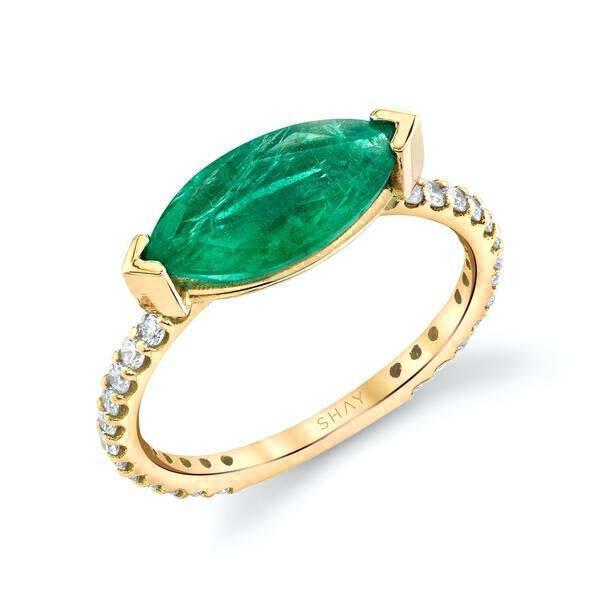 READY TO SHIP EMERALD HALO RING Product Image