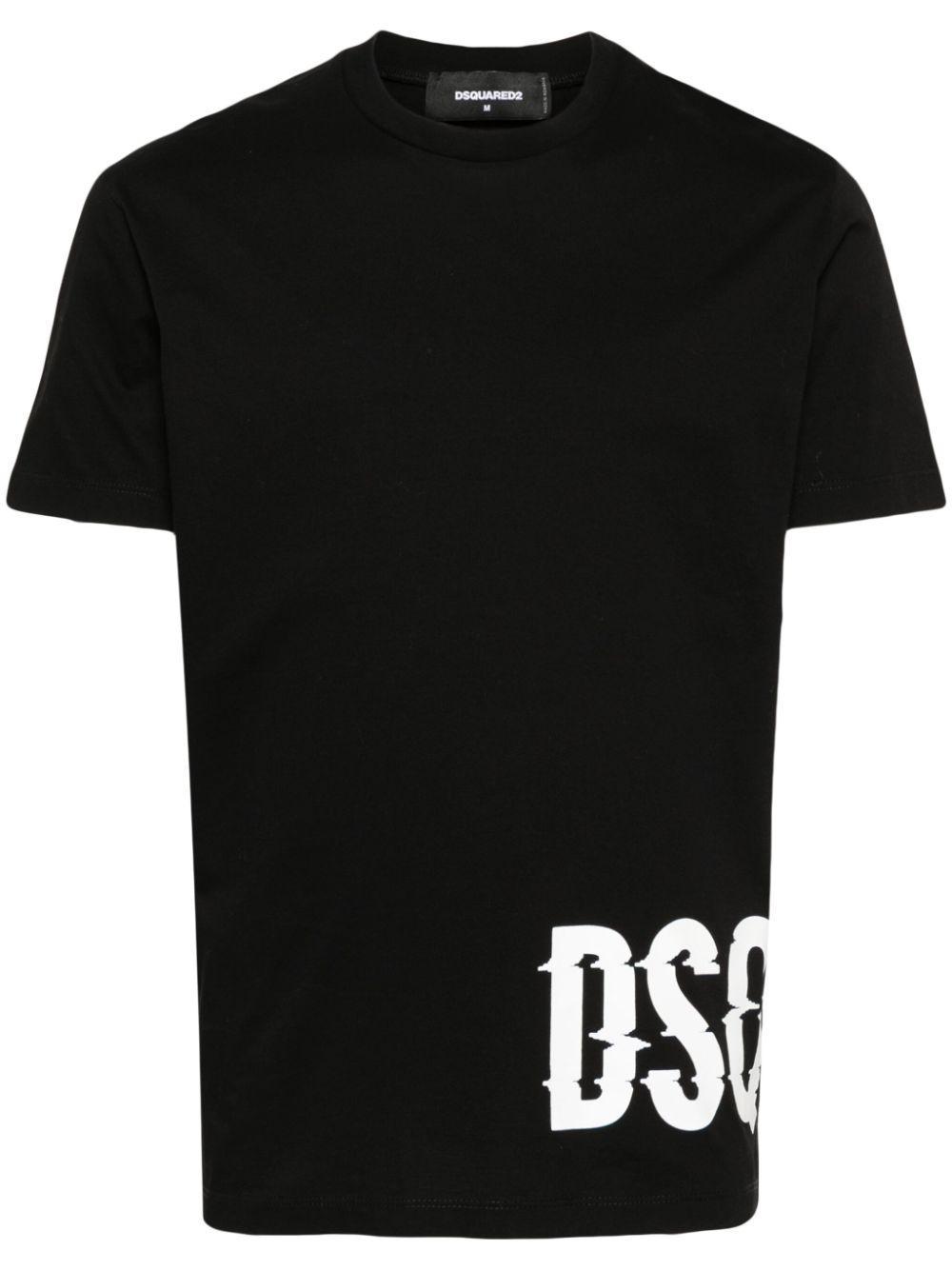 DSQUARED2 Logo-print Cotton T-shirt In Black Product Image