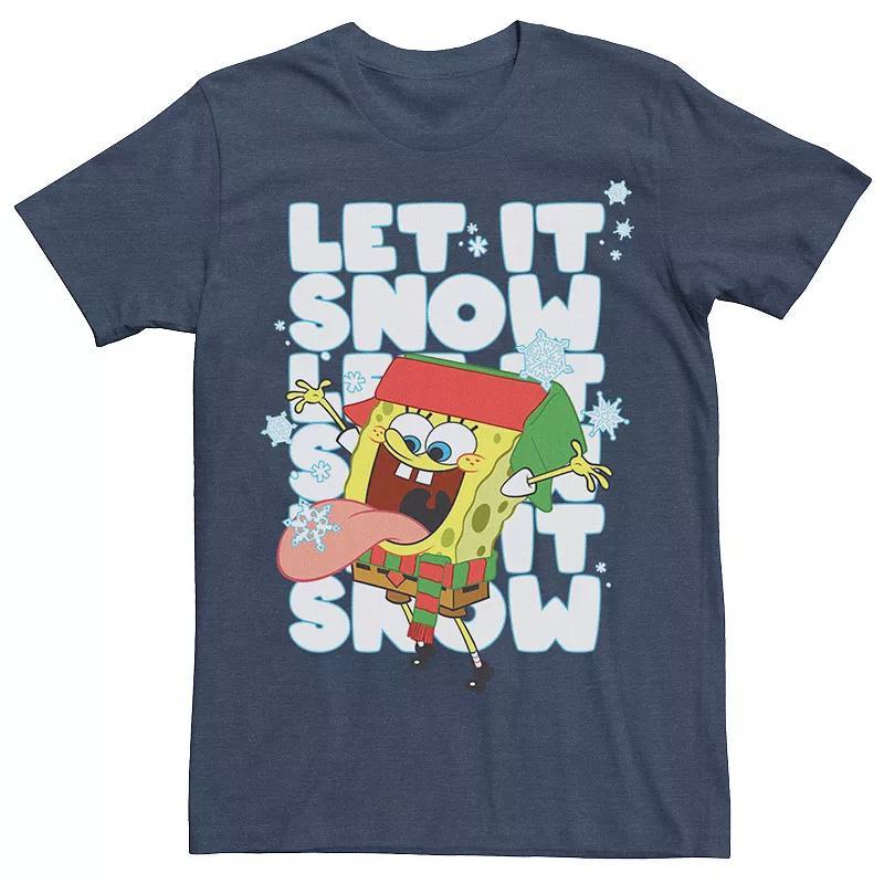 Mens Spongebob Squarepants Let It Snow Tee Grey Heather Product Image