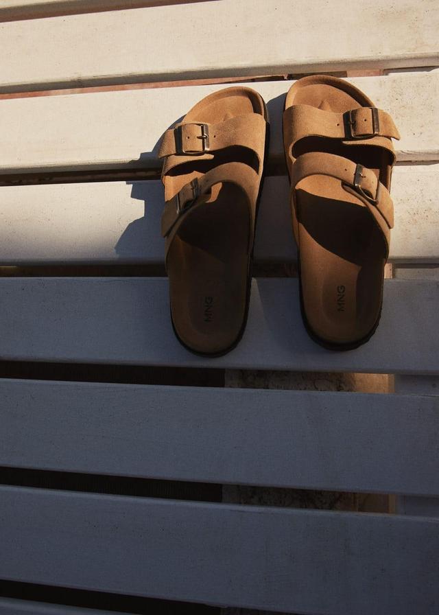 MANGO MAN - Split leather sandals with buckle sandMen Product Image