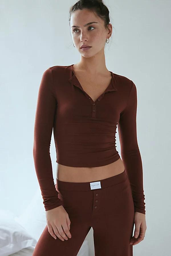 Out From Under Kiera Modern Sleep Henley Top Womens at Urban Outfitters Product Image