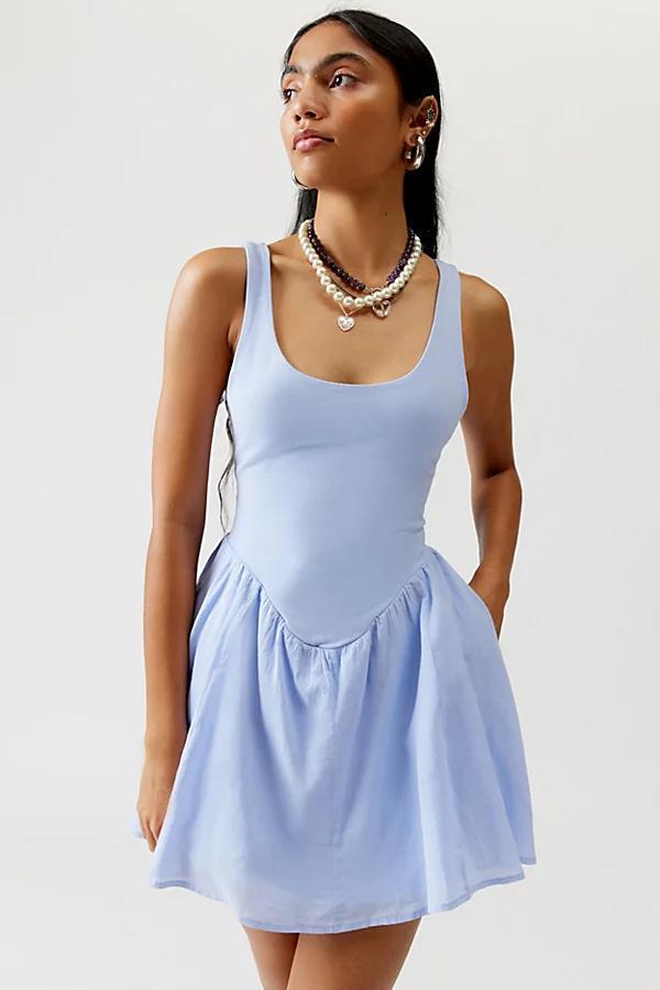 Urban Outfitters UO Daphne Drop-Waist Mini Dress Womens at Urban Outfitters Product Image